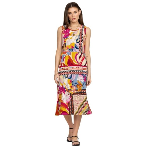 Johnny Was Rachel May Easy Fit Jersey Knit Colorful Tank Dress Women’s Small - Picture 2 of 14